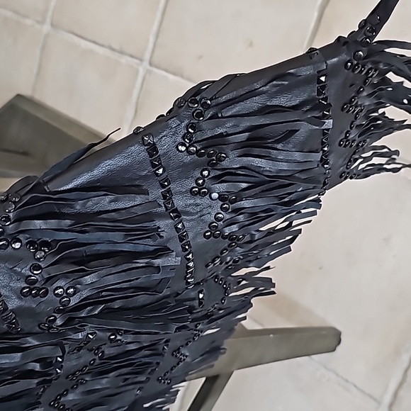 Marciano Fringe Leather Jacket - Picture 4 of 5